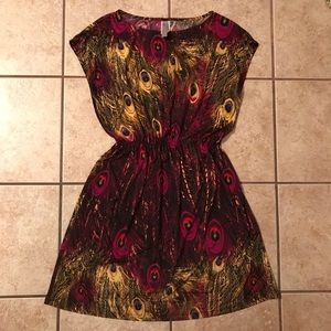 Feather Patterned Silky Dress
